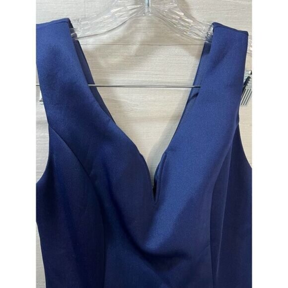 Navy Blue Sleeveless Fit & Flare V-Neck Cocktail Dress Size‎ S - Picture 5 of 5